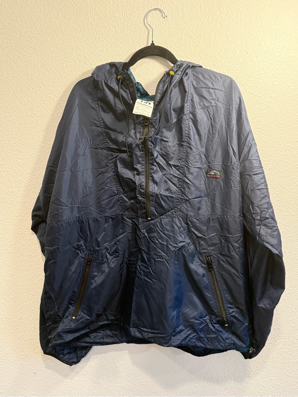 Helly Hansen Navy Hooded Pullover Windbreaker